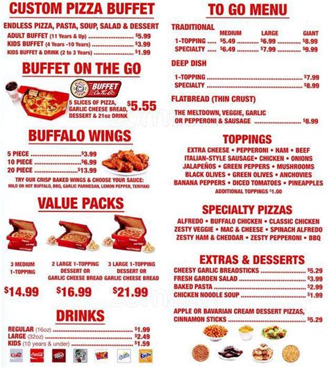 cici's restaurant menu.